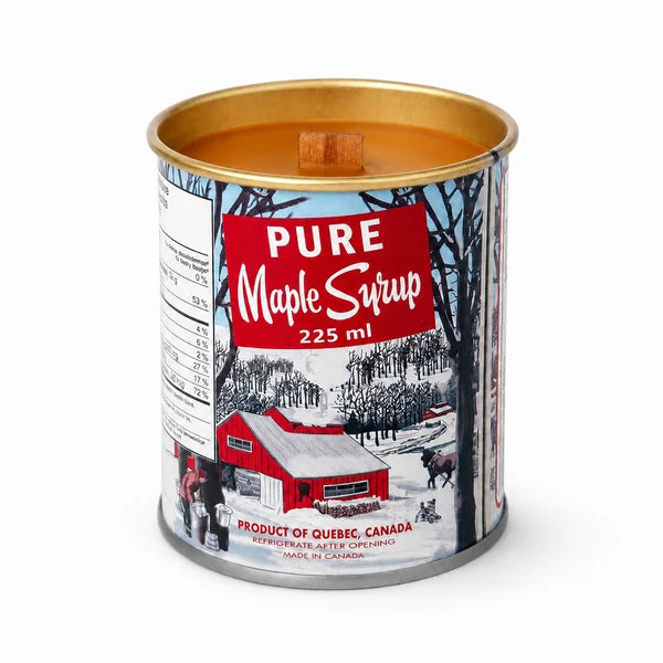 Small Tin Can Maple Syrup Candle - Wood Wick