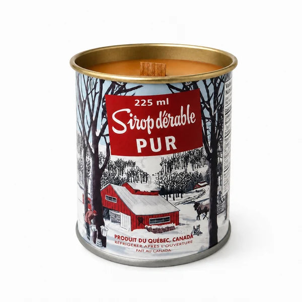 Small Tin Can Maple Syrup Candle - Wood Wick
