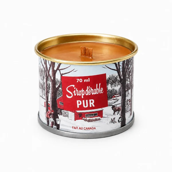 Mini Tin Can Maple Syrup Candle - Wood Wick