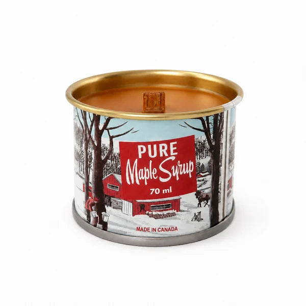 Mini Tin Can Maple Syrup Candle - Wood Wick