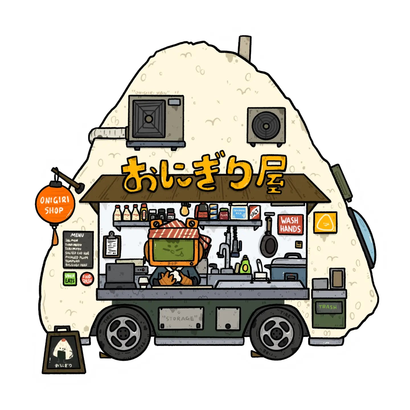 Onigiri Cart Sticker