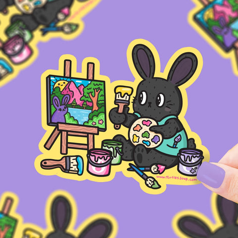 Painter Bunny Sticker