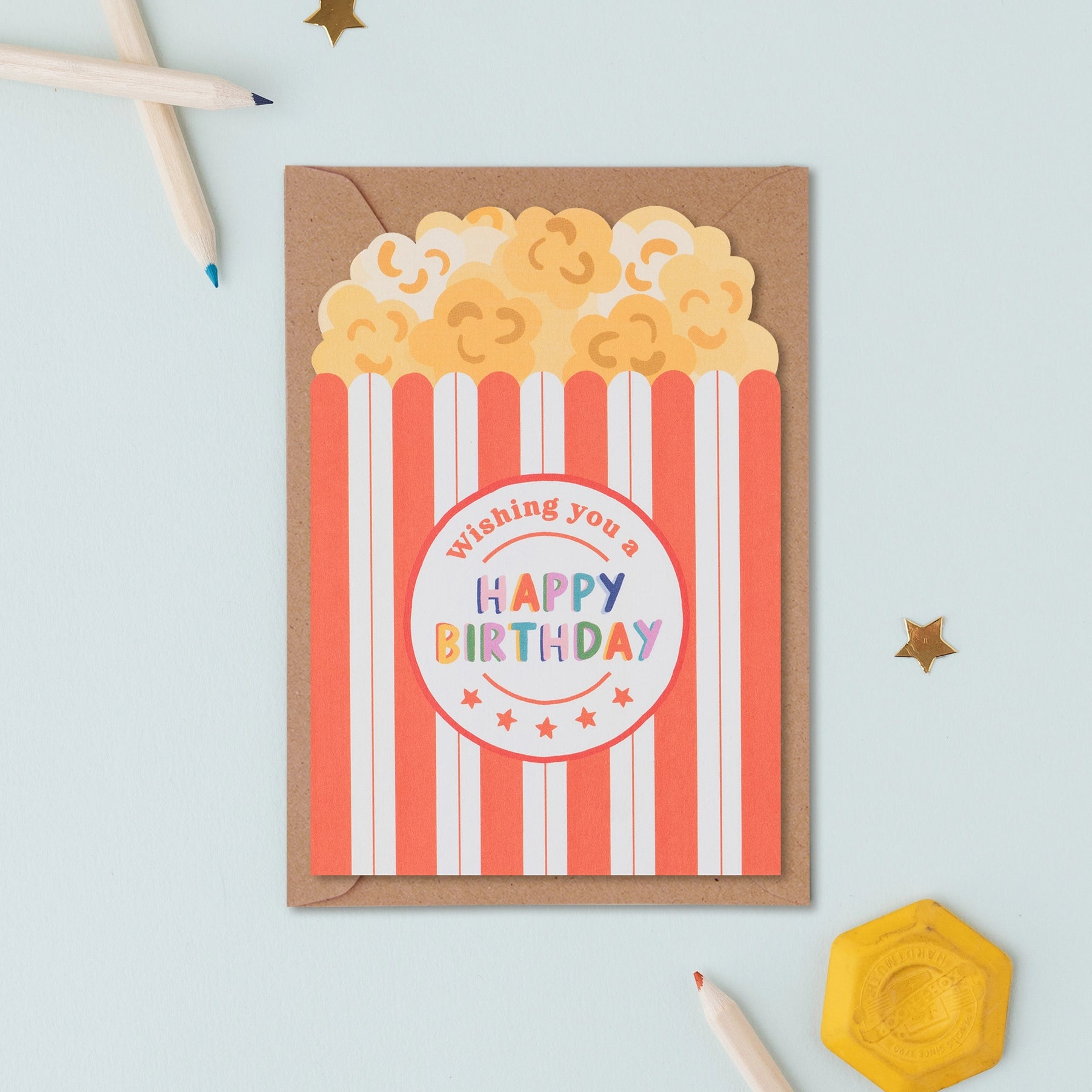 Popcorn Birthday Greeting Card