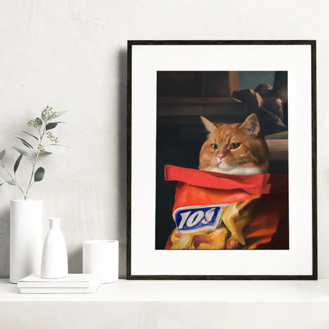 Potato Chip Cat Art Print