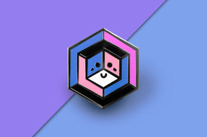 Smile Cube Genderfluid Pin