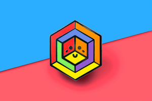Smile Cube Rainbow Pin