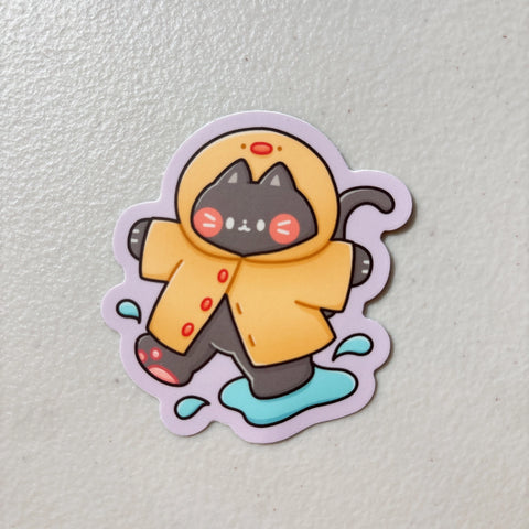 Raincoat Cat Sticker