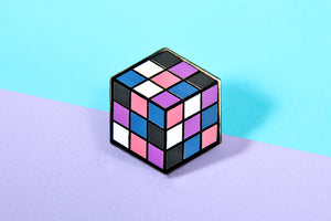 Rubiks Cube Genderfluid Pin