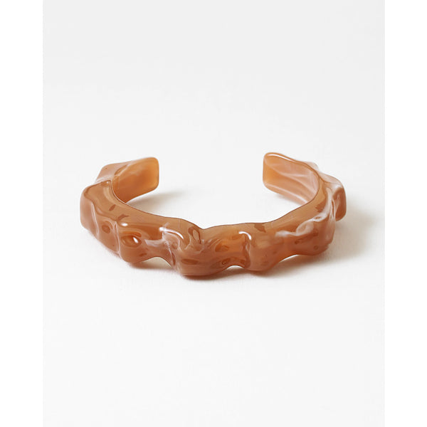 Sculptured Marbled Resin Cuff Brown