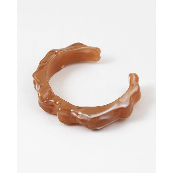 Sculptured Marbled Resin Cuff Brown