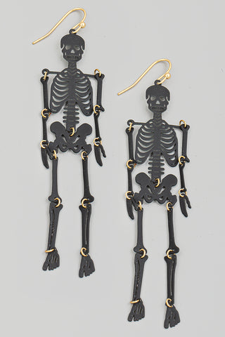 Skeleton Earrings Black Combo