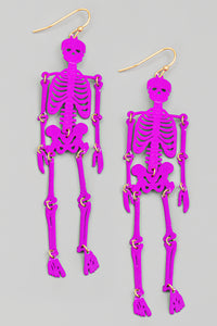 Skeleton Earrings Purple Combo