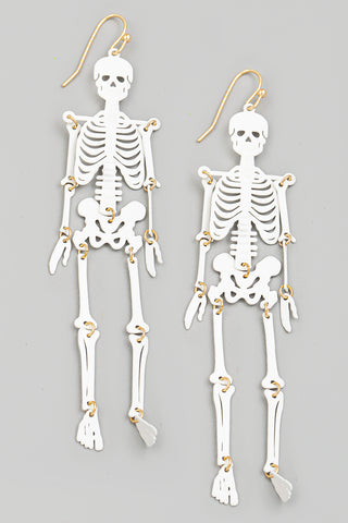 Skeleton Earrings White Combo