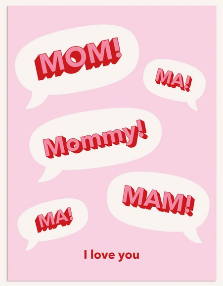 Mom I Love You Greeting Card