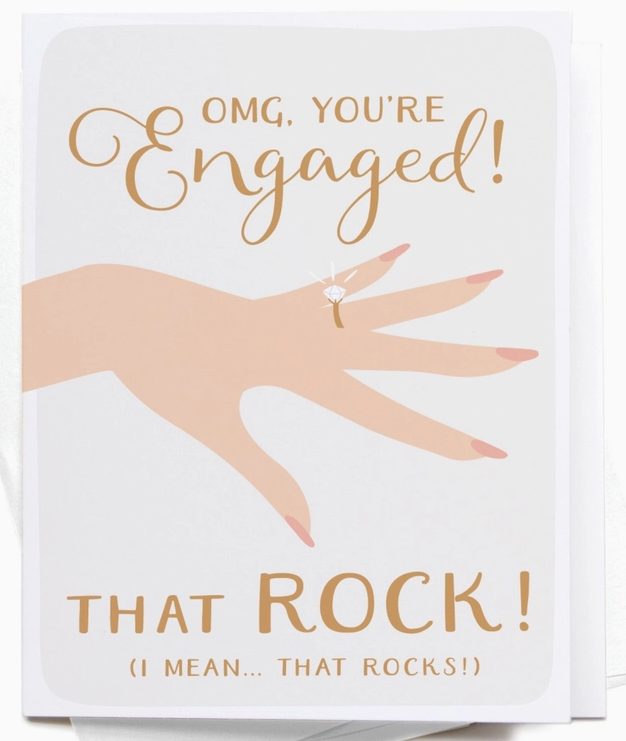 Omg You're Engaged Light Greeting Card