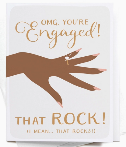 Omg You're Engaged Dark Greeting Card