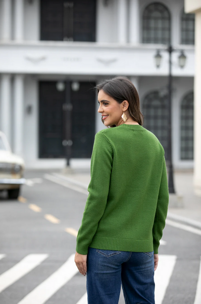 Argyle Jacquard Sweater in Forest