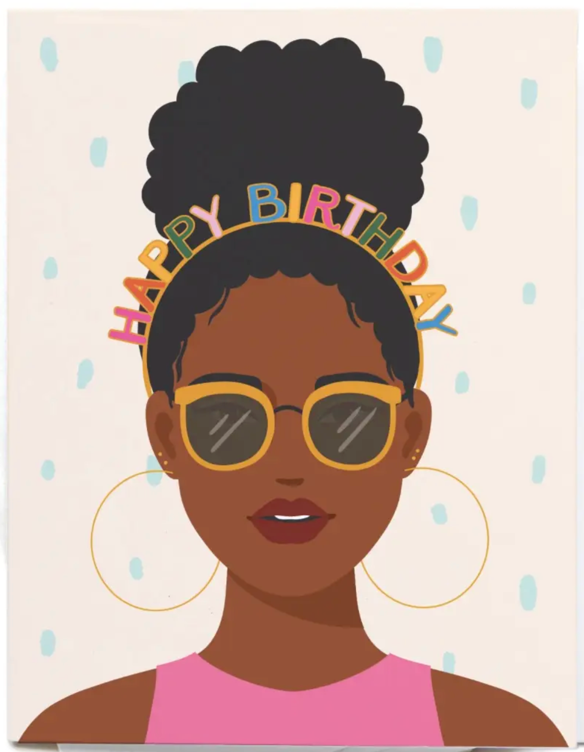 Birthday Headband Dark Greeting Card