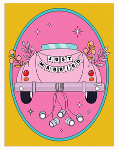 Just Married Car Greeting Card