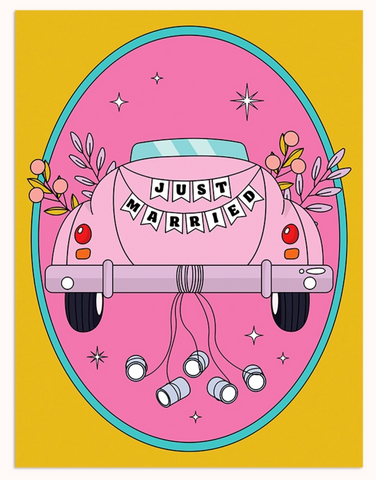 Just Married Car Greeting Card