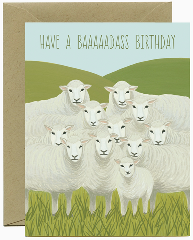 Badass Sheep Greeting Card