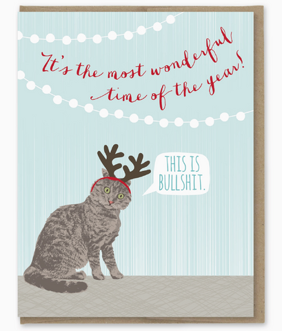 Cat Antlers Greeting Card