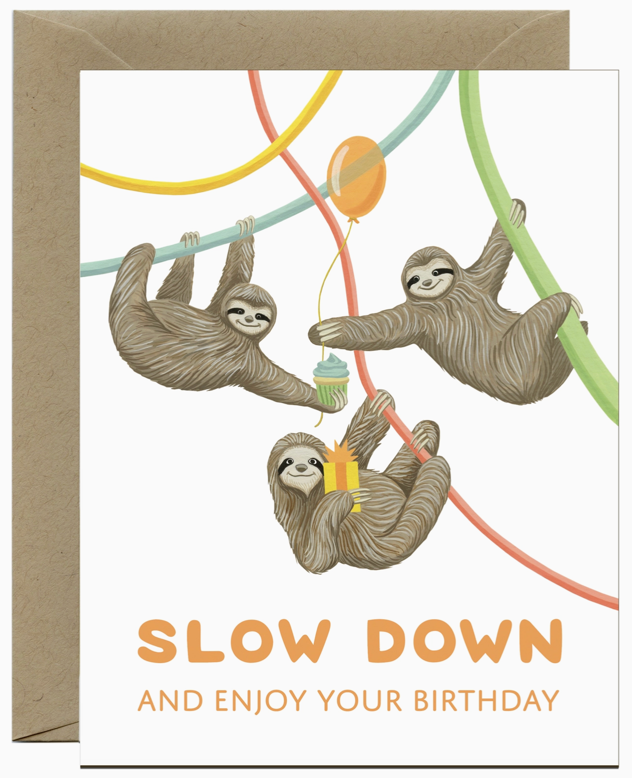 Slow Sloth Birthday Greeting Card