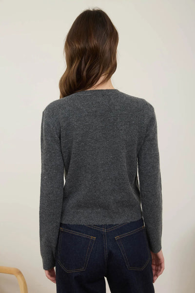 Argyle Pattern Cardigan in Charcoal