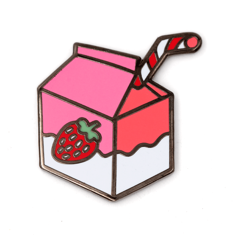 Strawberry Milk Enamel Pin