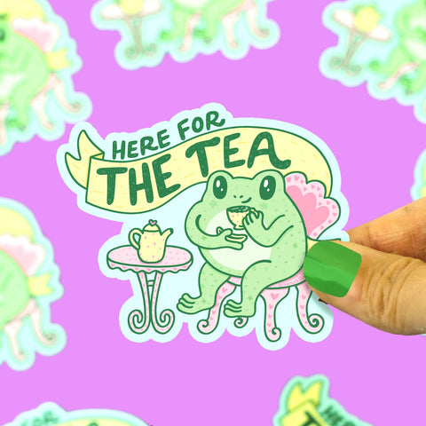 Here For the Tea Frog Sticker