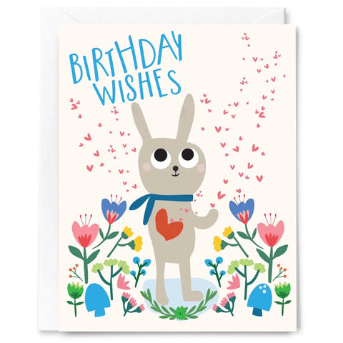 Bunny Wishes Birthday Greeting Card