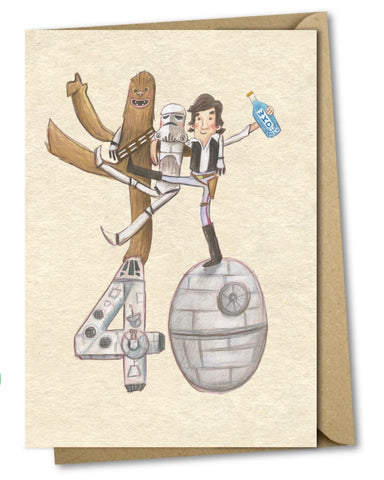 40th Chewbacca, Stormtrooper and Han Solo Greeting Card