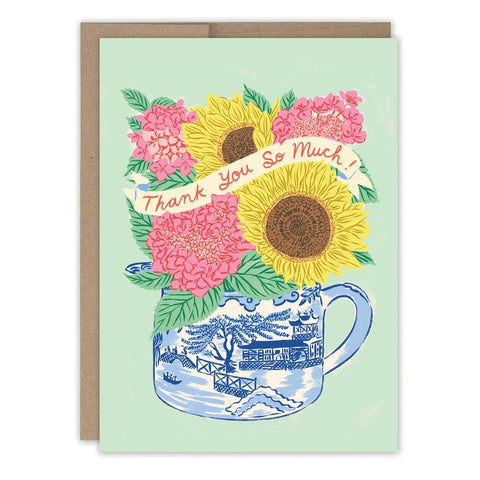 Floral Vase Thank You Greeting Card
