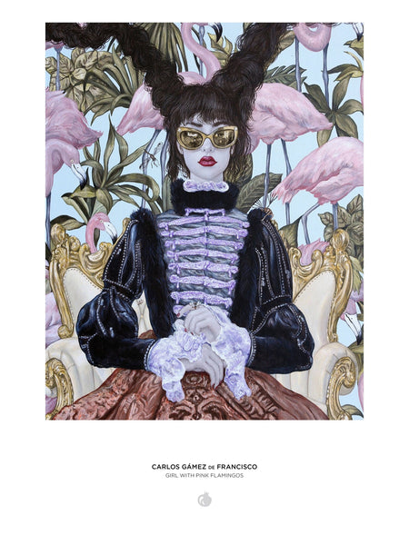 Girl with Pink Flamingos Puzzle