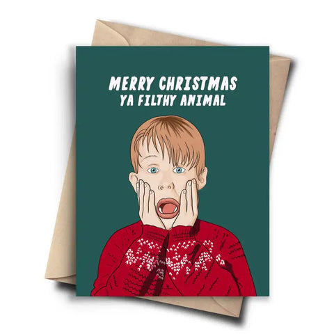Filthy Animal Christmas Greeting Card