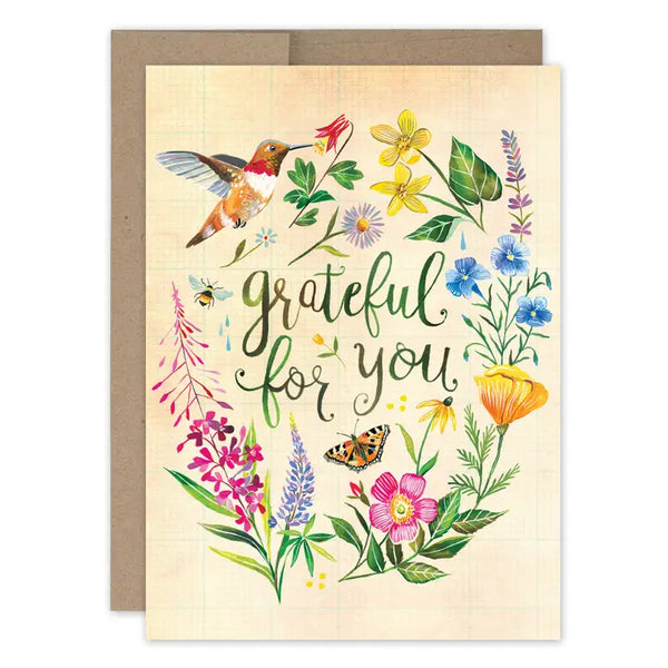 Grateful Hummingbird Greeting Card
