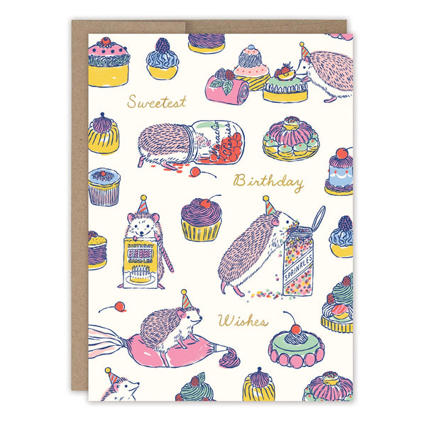 Sweet Treats Hedgehog Greeting Card
