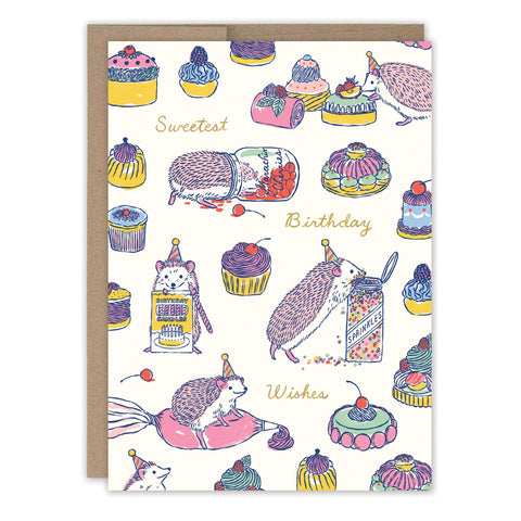 Sweet Treats Hedgehog Greeting Card
