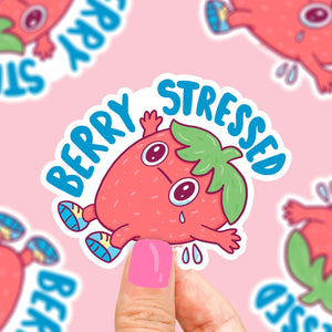 Berry Stressed Strawberry Sticker