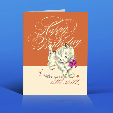 Little Shit Cat Greeting Card