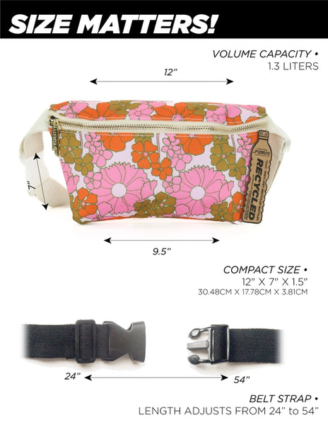 Slim Fanny Pack - Retro Floral Red