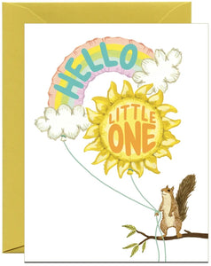 Squirrel and Balloons Greeting Card