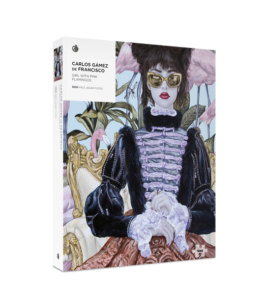 Girl with Pink Flamingos Puzzle