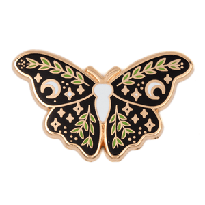 Lunar Floral Moth Enamel Pin