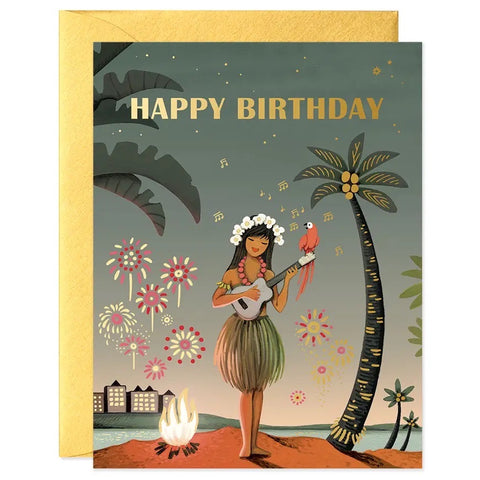 Hawaii Girl Birthday Greeting Card