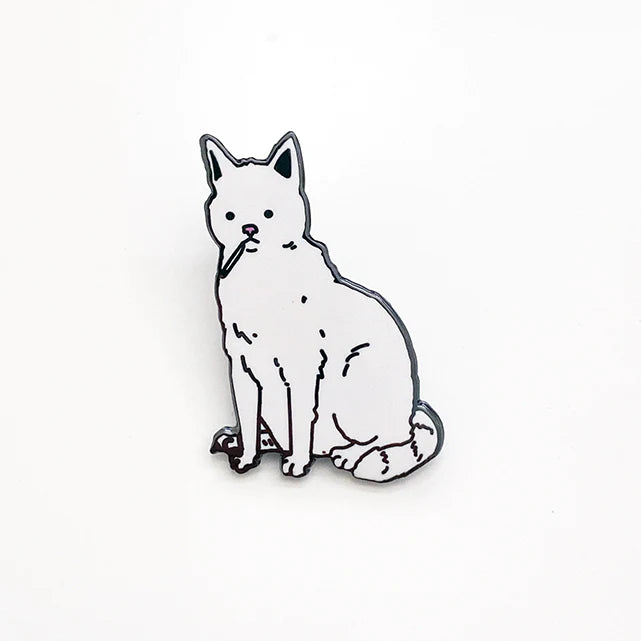 Smoking Cat Enamel Pin