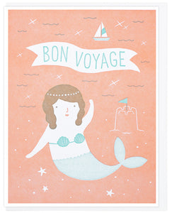 Bon Voyage Mermaid - Lucky Horse Press Greeting Card - Ottawa, Canada