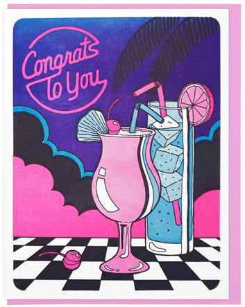 Congrats Cocktails - Lucky Horse Press Greeting Card - Ottawa, Canada