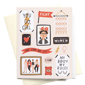 You Go Girl Feminist Wall Greeting Card