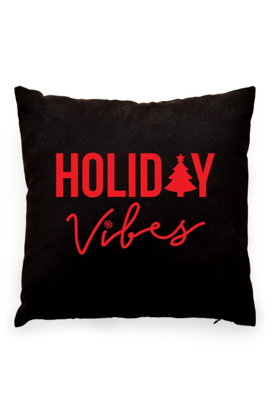 Holiday Vibes Pillow Cover Black